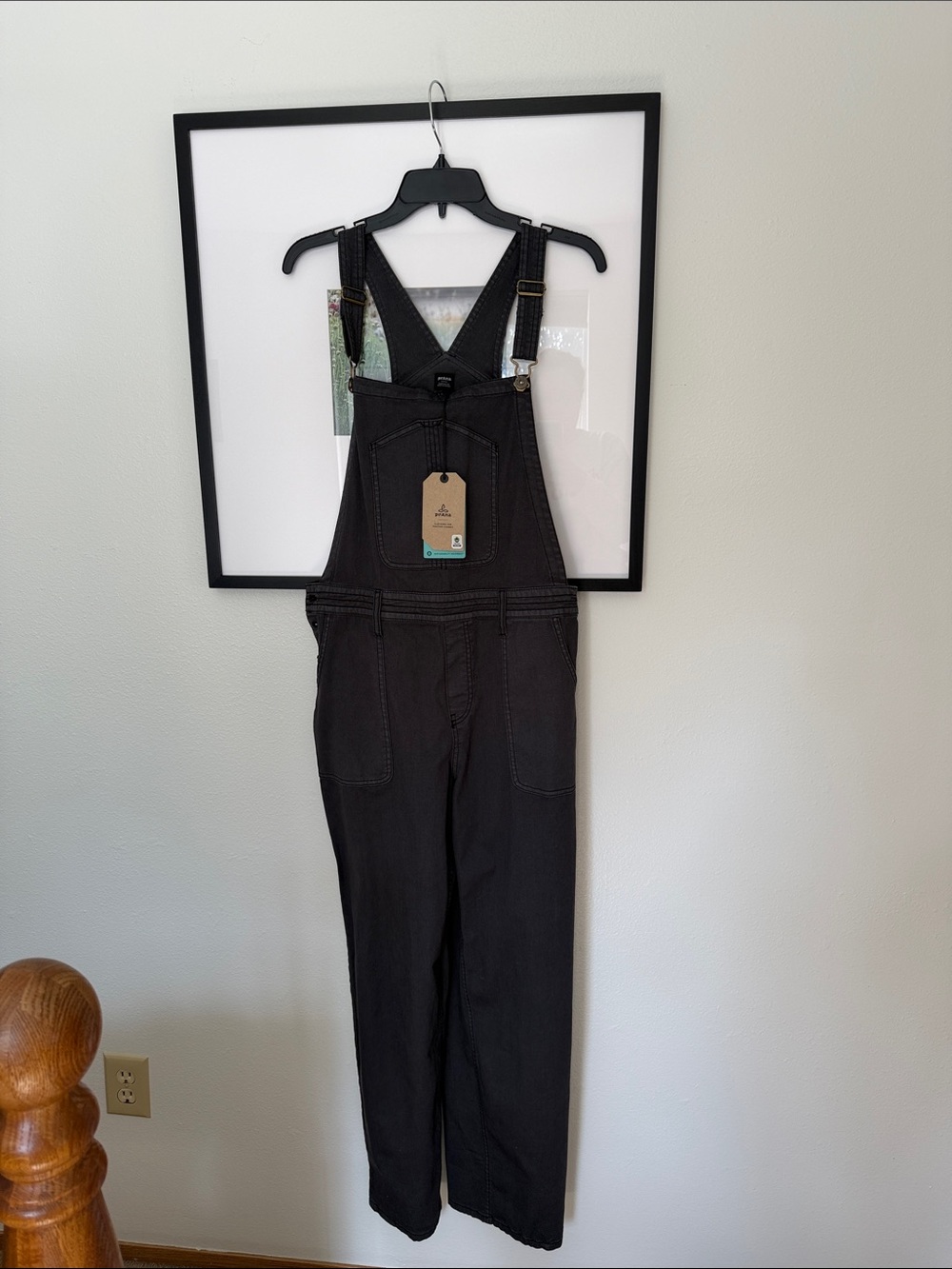 Prana Black Women's Denim-Style Overalls